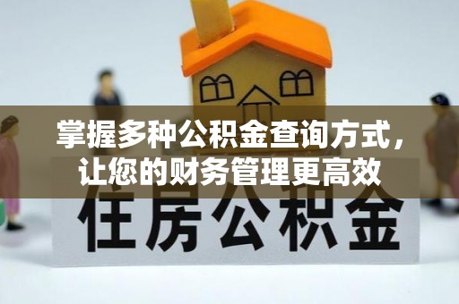 雄安新区掌握多种公积金查询方式，让您的财务管理更高效